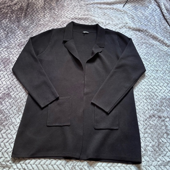 Vila Milano Black cotton blend cardigan sweater size Large - Picture 2 of 10